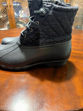 Sperry STS97561F Black Wool Rain Boots US 9.5 W